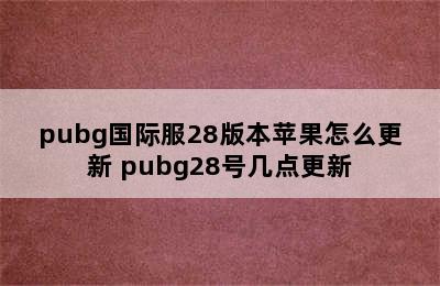 pubg国际服28版本苹果怎么更新 pubg28号几点更新